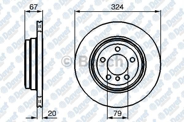 BOSCH 0986479004 Fren Diski Arka 324mm Bmw 7 Serisi (E65 E66) 730i 735i 730d  ####